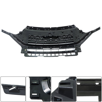 Findmall Front Upper Honeycomb Grille for 2021-2023 Ford Explorer XLT, Black with Chrome Trim
