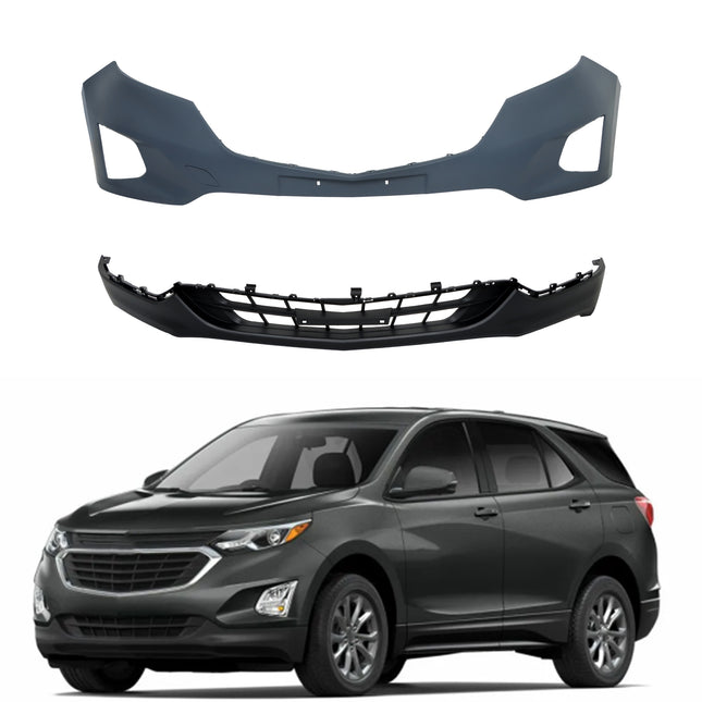 Findmall Front Upper and Lower Bumper Cover Set Replacement for 2018-2019 Chevrolet Equinox LT
