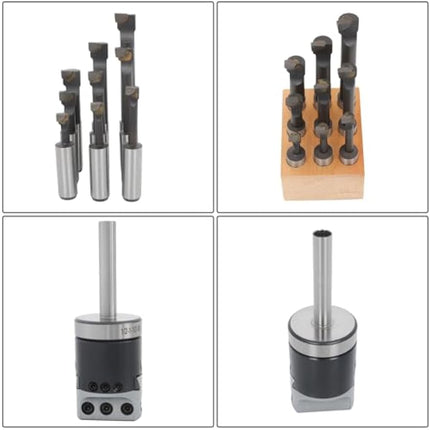 Findmall  2 Inch Boring Head Tool Set 1/2 Inch Straight Shank 9Pcs | 1/2 Inch C6 Boring Bar Set, Milling Machines, Horizontal Milling Machines and Boring Machines