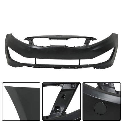 Findmall Primed Front Bumper Cover Replacement for 2012-2013 Kia Optima EX LX, KI1000161, 86511-4C000, 86611-D3000