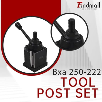 Findmall Bxa 250-222 Tool Post Set Wedge Type Quick Change Turning and Facing Holders Fit for Lathe (8)