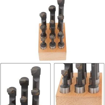 Findmall  2 Inch Boring Head Tool Set 1/2 Inch Straight Shank 9Pcs | 1/2 Inch C6 Boring Bar Set, Milling Machines, Horizontal Milling Machines and Boring Machines