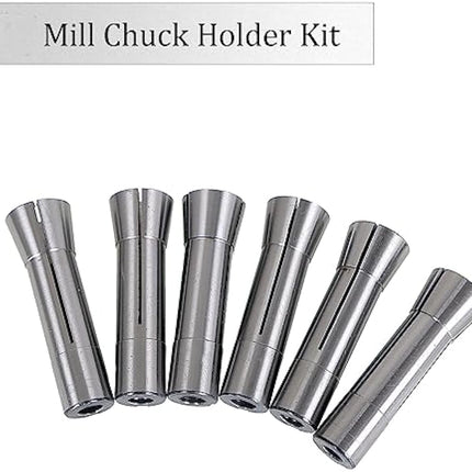 Findmall 29Pcs R8 Collet Set 1/32 inch to 1 inch Mill Collets Set Steel Mill Chuck Holder Fit for Mill Machine