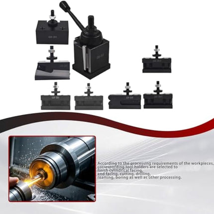 Findmall Bxa 250-222 Tool Post Set Wedge Type Quick Change Turning and Facing Holders Fit for Lathe (8)