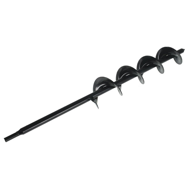 Auger Drill Bit, 3 x 24 Inch Garden Planting Auger Drill Bit for Planting, Auger Post Hole Digger for Planting Bulbs Flower Planting Auger Bit, 3/8 Inch Hex Drive Drill Auger Bit (Black, Solid)
