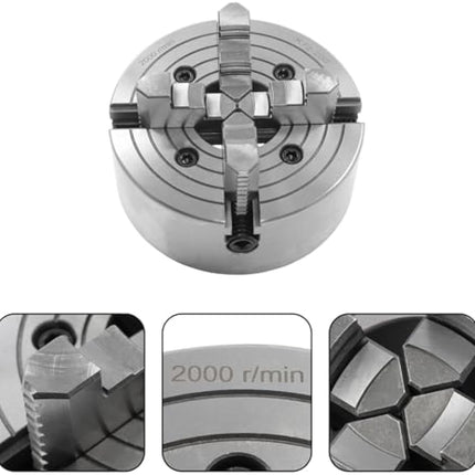 Findmall K72-200 8 Inch 4-Jaw Lathe Chuck Self-Centering Independent Chuck 200mm Clamping for Mini Lathe, CNC Router, Milling, Turning