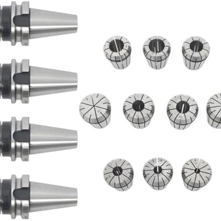 Findmall  4Pcs BT40 ER32 2.75 Inch Accuracy Collet Chucks | With 10Pcs Collets for Drilling Machines, Grinding Machines and Lathes