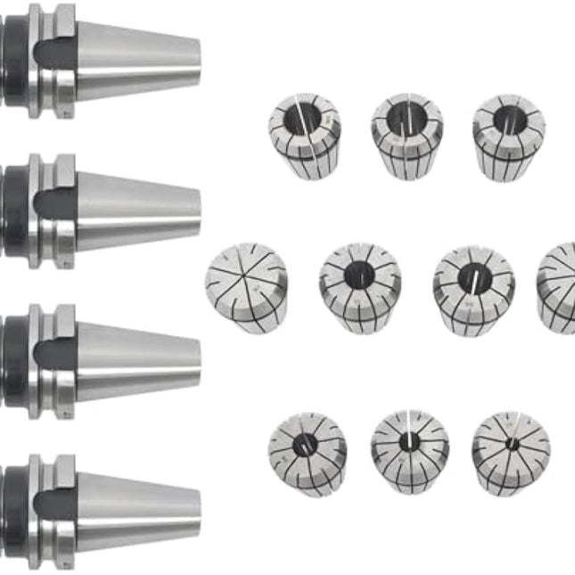 Findmall  4Pcs BT40 ER32 2.75 Inch Accuracy Collet Chucks | With 10Pcs Collets for Drilling Machines, Grinding Machines and Lathes