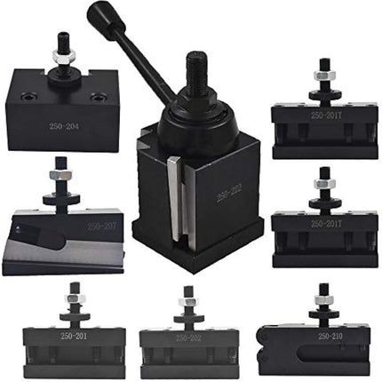 Findmall Bxa 250-222 Tool Post Set Wedge Type Quick Change Turning and Facing Holders Fit for Lathe (8)