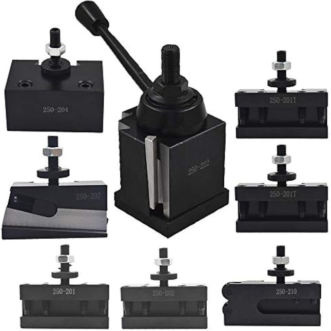Findmall Bxa 250-222 Tool Post Set Wedge Type Quick Change Turning and Facing Holders Fit for Lathe (8)