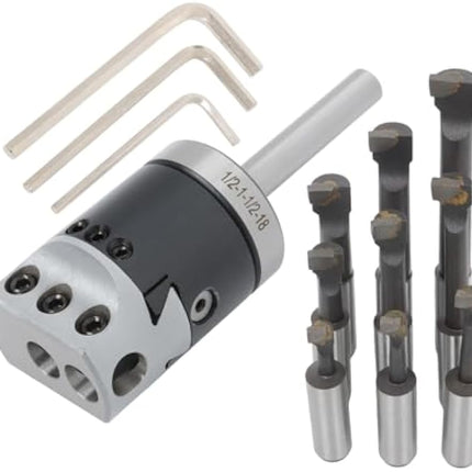 Findmall  2 Inch Boring Head Tool Set 1/2 Inch Straight Shank 9Pcs | 1/2 Inch C6 Boring Bar Set, Milling Machines, Horizontal Milling Machines and Boring Machines