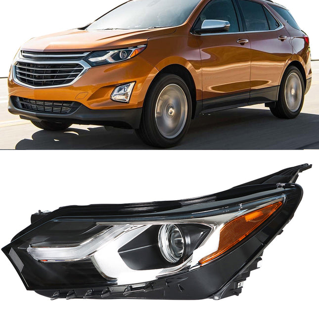 Findmall Driver Side Headlights Assembly Halogen with DRL Replacement for Equinox 2018-2020 Housing Black Lamp LH 1PC GM2502469