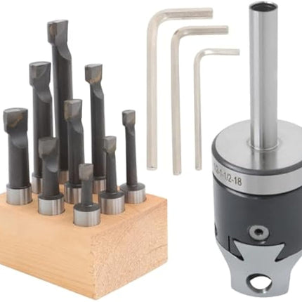 Findmall  2 Inch Boring Head Tool Set 1/2 Inch Straight Shank 9Pcs | 1/2 Inch C6 Boring Bar Set, Milling Machines, Horizontal Milling Machines and Boring Machines