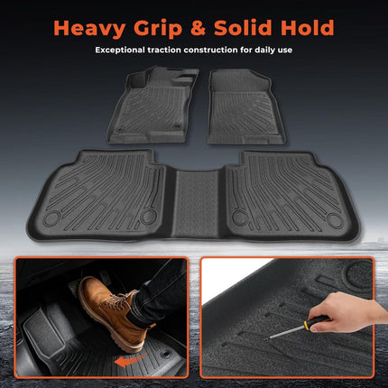 Findmall 3PCS Floor Mats Liner Black TPE Replacement for Civic 2022-2025