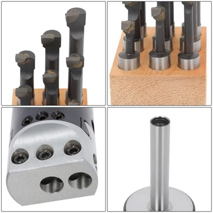 Findmall  2 Inch Boring Head Tool Set 1/2 Inch Straight Shank 9Pcs | 1/2 Inch C6 Boring Bar Set, Milling Machines, Horizontal Milling Machines and Boring Machines