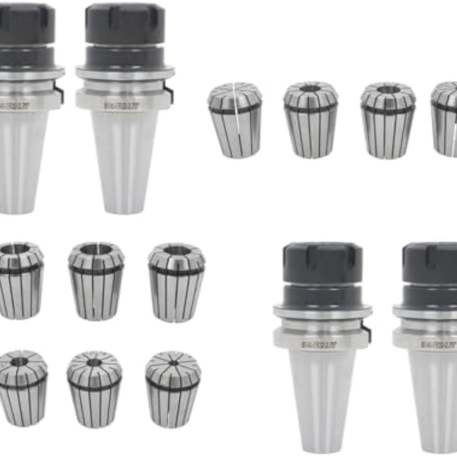 Findmall  4Pcs BT40 ER32 2.75 Inch Accuracy Collet Chucks | With 10Pcs Collets for Drilling Machines, Grinding Machines and Lathes