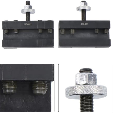 Findmall 6 Pcs CA Wedge Type Quick Change Tool Post, 14"-20" Lathe Swing | 250-401, 250-402, 250-404, 250-407, 250-410 Set