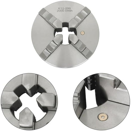 Findmall K12-200 8 Inch 4-Jaw Lathe Chuck Self-Centering Independent Chuck | 4-200mm Clamping Range for Mini Lathe, CNC Router, Milling, Turning