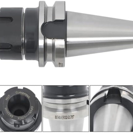 Findmall  4Pcs BT40 ER32 2.75 Inch Accuracy Collet Chucks | With 10Pcs Collets for Drilling Machines, Grinding Machines and Lathes