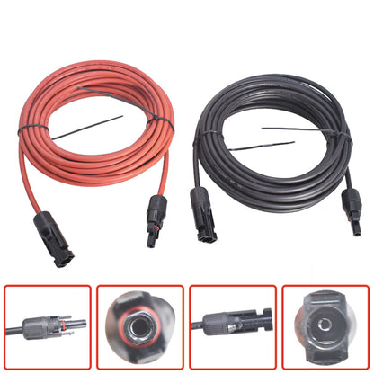 findmall 30FT Solar Panel Extension Cable 10AWG Red + Black Solar Panel Extension Cable Wire with Female and Male Connector Solar Connector