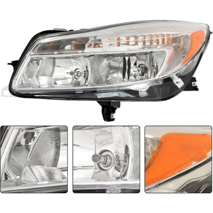 Findmall Driver Side Headlights Assembly Halogen Replacement for Regal 2011-2013 Housing Chrome Lamp LH 1PC GM2502353