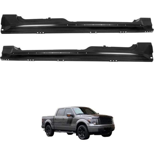 Findmall Rocker Panel Guard Pair for 2009-2014 Ford F-150, Black