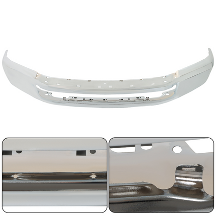 Findmall Chrome Steel Front Bumper Face Bar without Fog Light Holes Replacement for 2020-2022 Ford F-250 and F-350 Super Duty