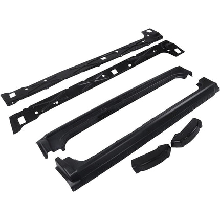 Findmall 6-Piece Inner Outer Rocker Panel and Cab Corner Kit for 1999-2007 Chevrolet Silverado GMC Sierra Extended Cab, Black