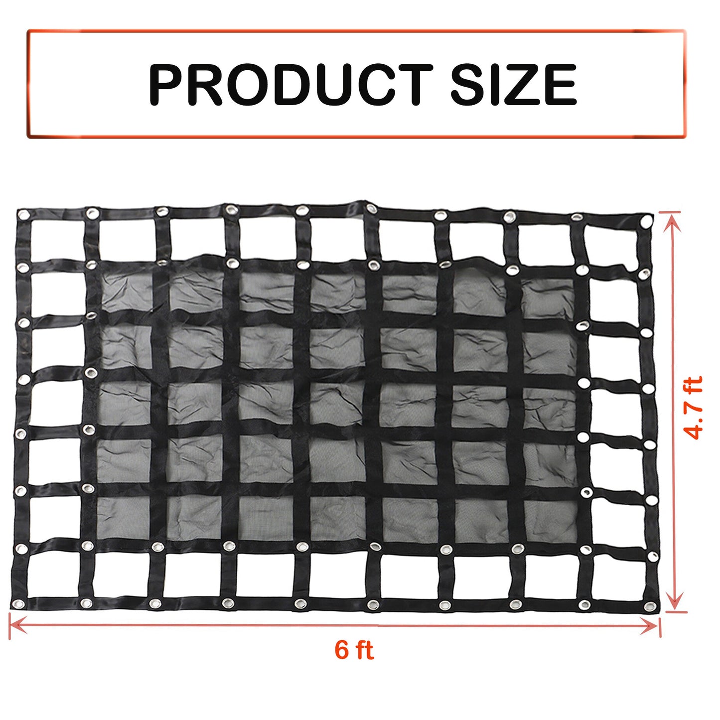 findmall 4.75FT x 6FT Truck Bed Cargo Net Heavy Duty Cargo Nets Truck Organizer Capacity 1500 LBS