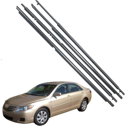 Findmall Chrome Window Weatherstrip Kit for 2007-2011 Toyota Camry, 4-Piece