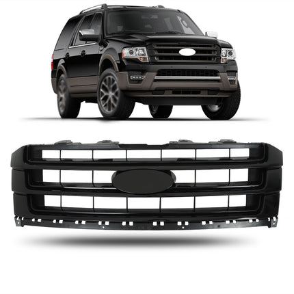Findmall Gloss Black Front Upper Grille Replacement for 2015-2017 Expedition