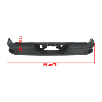 Findmall Black Rear Step Bumper for 2020-2025 Chevrolet Silverado and GMC Sierra 2500/3500 HD, With Sensor Holes, GM1103213