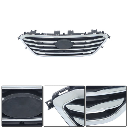 Findmall Front Bumper Grille Chrome Black Replacement for Sonata 2015 2016 HY1200174 000835056
