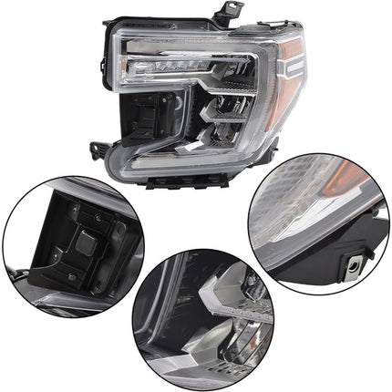 Findmall Headlight Assembly for 2019–2021 GMC Sierra Front Left Driver Side, Replaces 84772475
