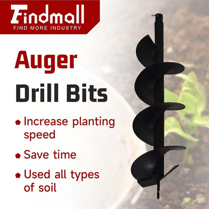 findmall Earth Auger Drill Bits 4" 6" 8" for Gaseous Fluid Powered Post Fence Hole Digger