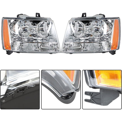 Findmall Headlight Assembly Replacement for Avalanche Tahoe Suburban Chrome