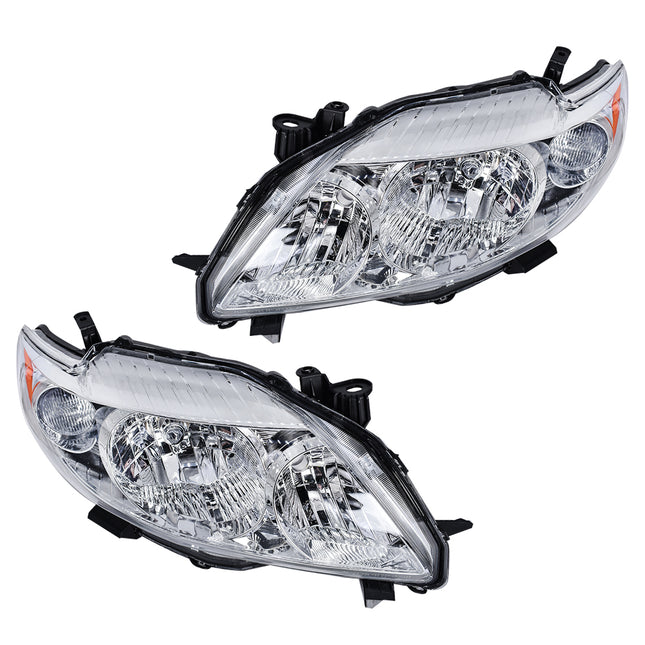 Findmall Headlight Assemblies for 2009–2010 Toyota Corolla Front Left and Right