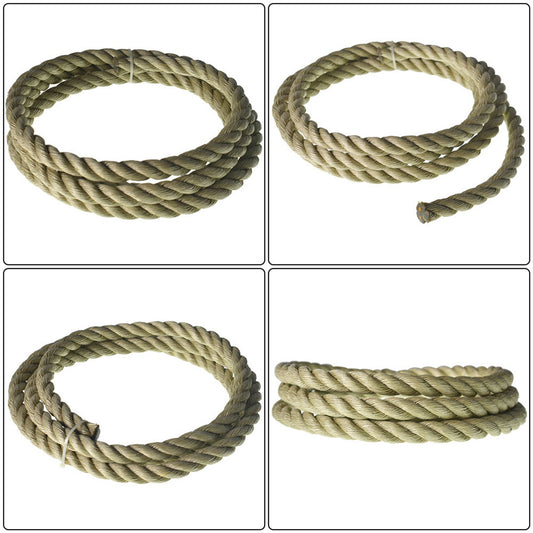 3/4 inch 1 inch Diameter Twisted Manila Rope, Twisted 3 Strand, Polypropylene Rope for Indoor Outdoor Use for Landscaping, Tug of War, Projects and Tie Downs