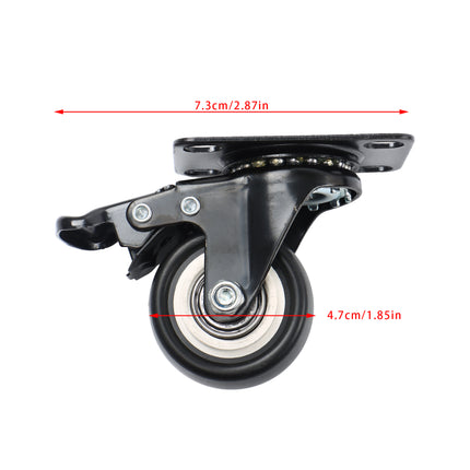 Findmall 12 Pack 2 Inch Polyurethane Swivel Caster Wheels with Total Lock Brake, Plate Mount, Heavy Duty Replacement Casters for Furniture, Carts, Workbenches & Cabinets