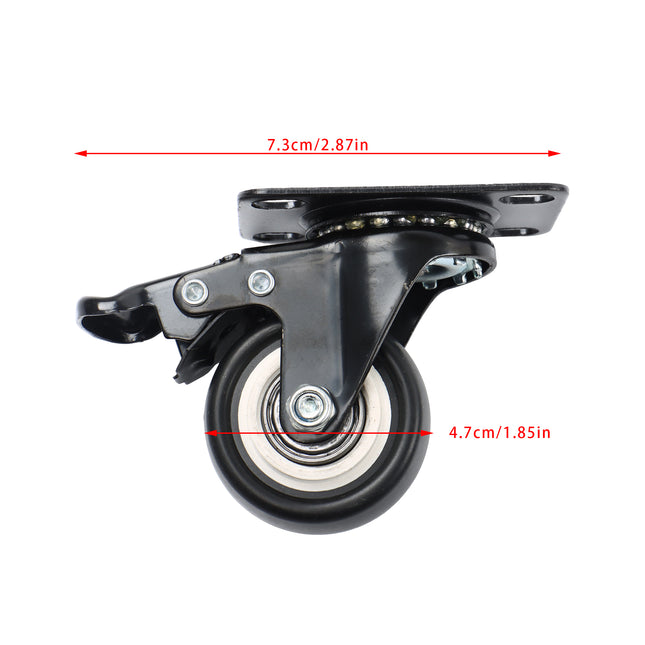 Findmall 12 Pack 2 Inch Polyurethane Swivel Caster Wheels with Total Lock Brake, Plate Mount, Heavy Duty Replacement Casters for Furniture, Carts, Workbenches & Cabinets