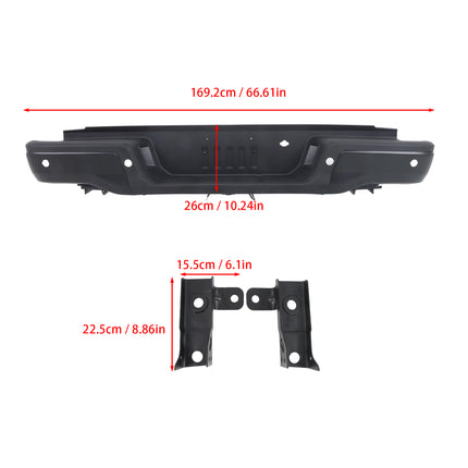 Findmall Black Rear Step Bumper for 2019-2023 Ford Ranger, FO1103227