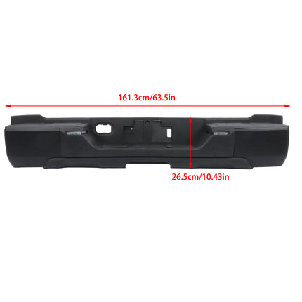 Findmall Black Rear Step Bumper for 2022-2024 Toyota Tundra, Without Sensor Holes, TO1103139