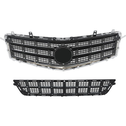 Findmall 2-Piece Front Upper Grille and Lower Grille Trim Molding Kit Replacement for ATS 2013-2014