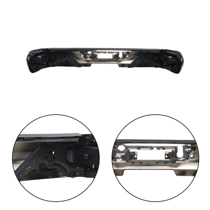 Findmall Chrome Rear Step Bumper for 2020-2025 Chevrolet Silverado and GMC Sierra 2500/3500 HD, With Sensor Holes, GM1103217
