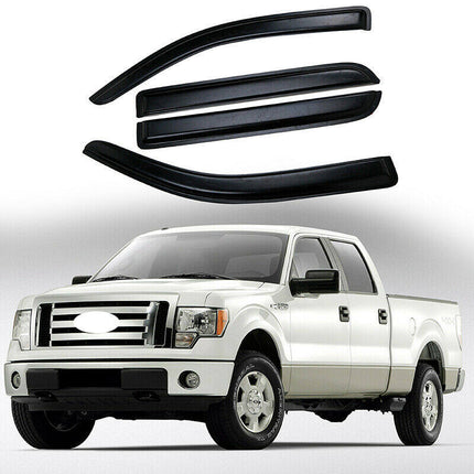 Findmall Side Window Visor Vent Sun Rain Guard Deflector Replacement for 2009-2014 F150 Crew Cab Pickup 4-Door
