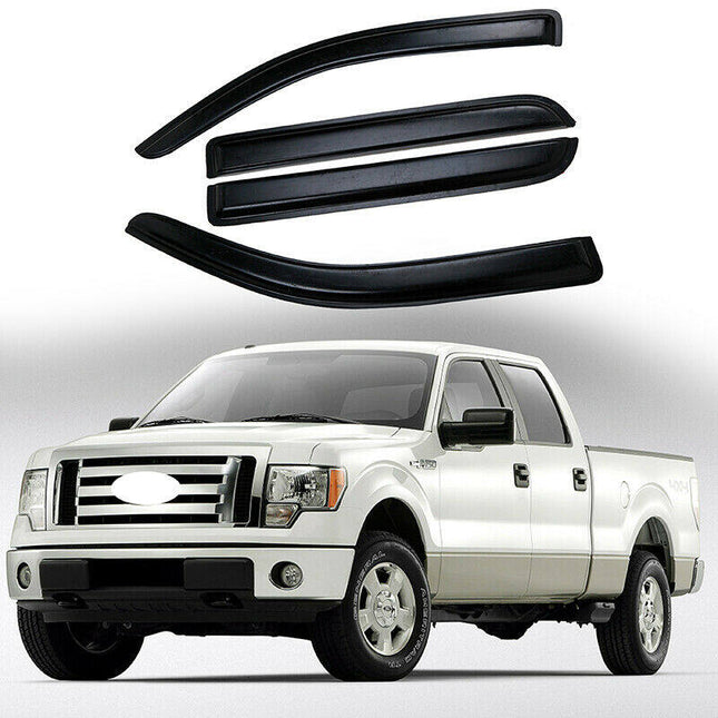 Findmall Side Window Visor Vent Sun Rain Guard Deflector Replacement for 2009-2014 F150 Crew Cab Pickup 4-Door