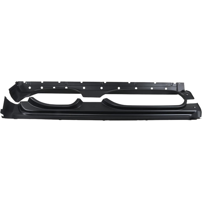 Findmall Rocker Panel Pair for 2014-2018 Chevrolet Silverado GMC Sierra Double Cab, Black