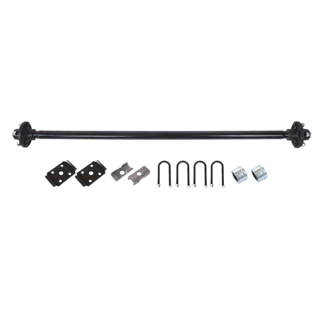 Findmall 2,000 lb Trailer Axle with U-Bolt Kit, 4 on 4 in, 56.5 in Hub Face