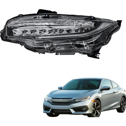 Findmall Headlight Assembly for 2016 Honda Civic Front Left Driver Side, Replaces HO2502176