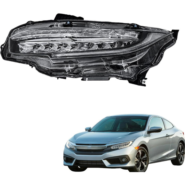 Findmall Headlight Assembly for 2016 Honda Civic Front Left Driver Side, Replaces HO2502176